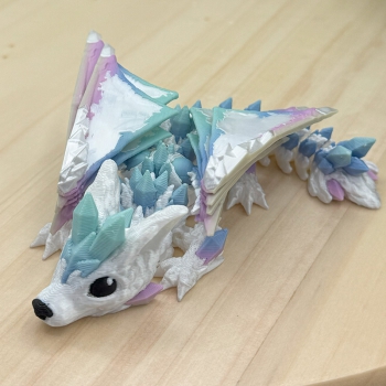 Kristallwolfsdrache - Nebellicht Weiße Flügel